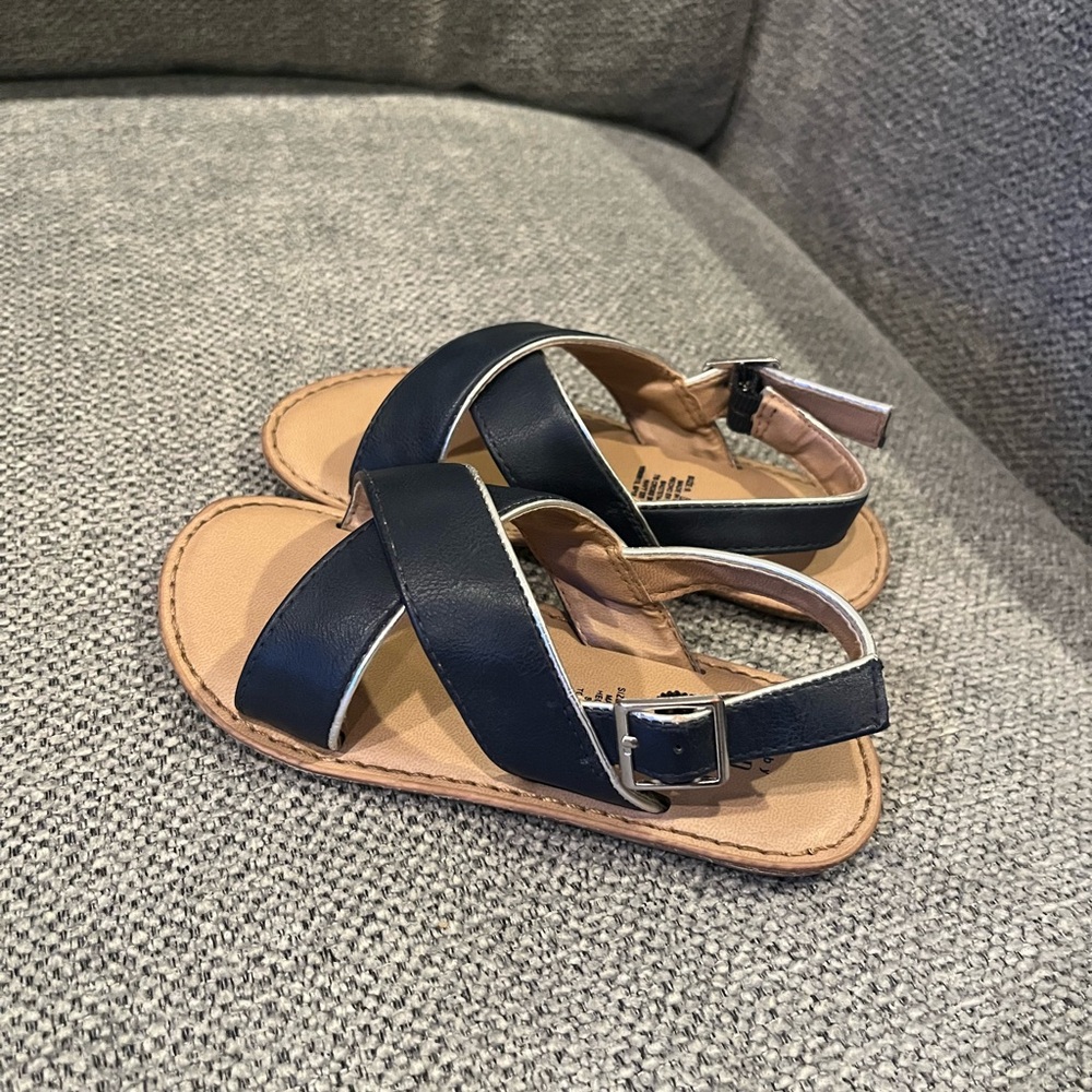 GAP Navy and Tan Sandals, Toddler Girl Size 9